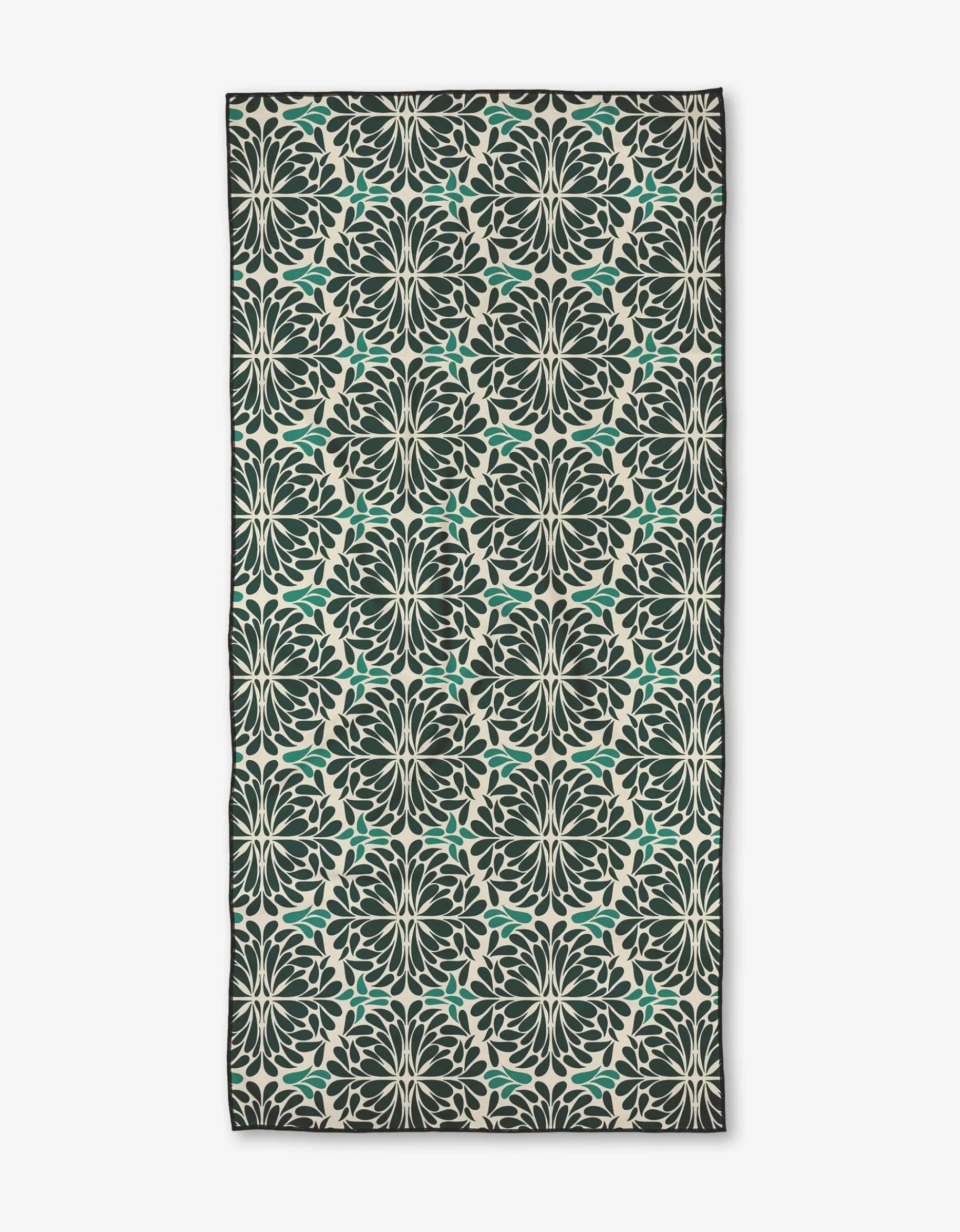 GEOMETRY Teal Pinwheel Beach Towel
