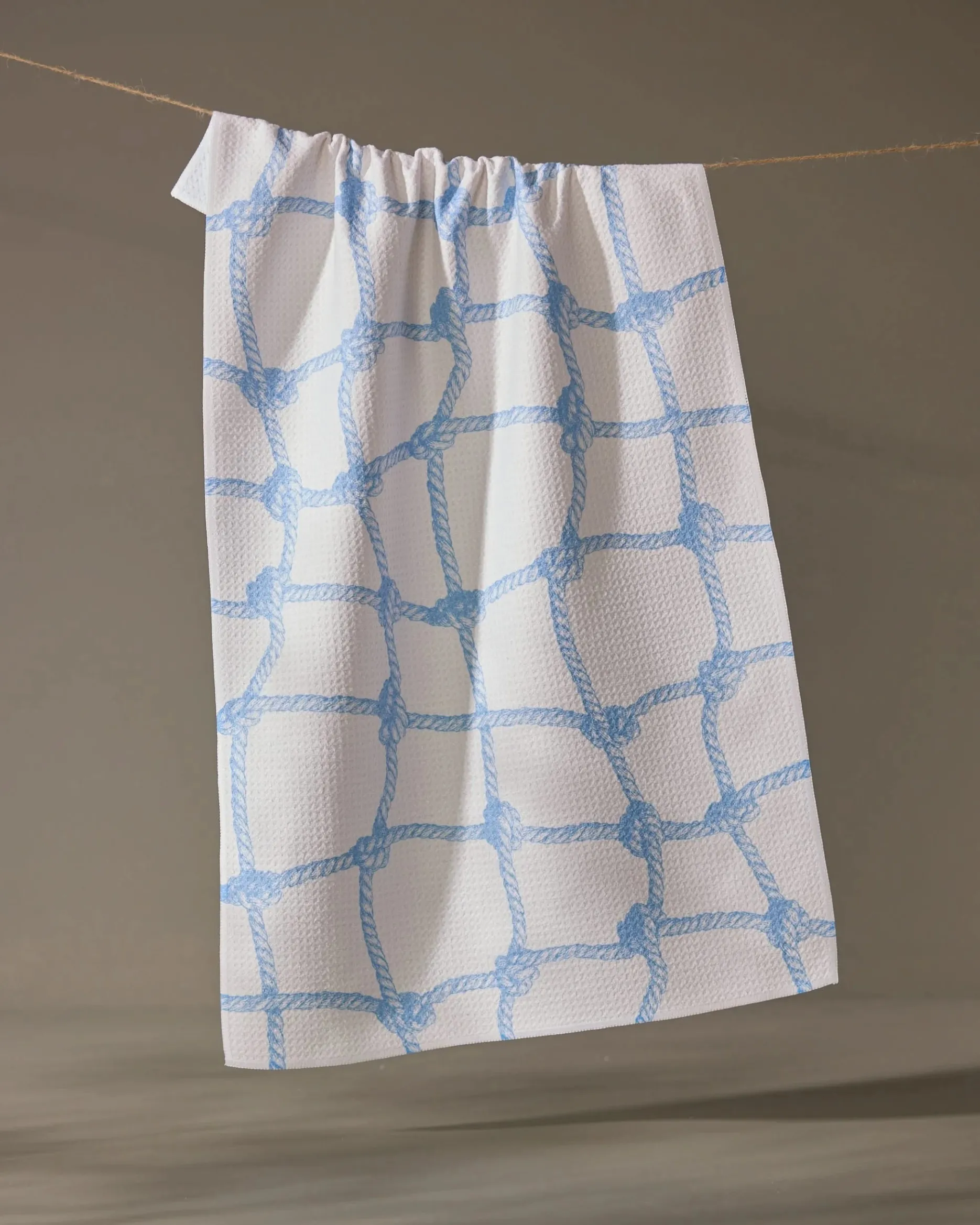 GEOMETRY Tethered Blue Tea Towel