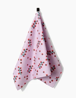 GEOMETRY Tomato Gingham Tea Towel