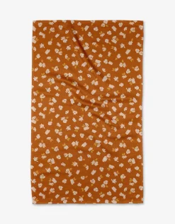 GEOMETRY Tossed Wildflowers Rust Tea Towel