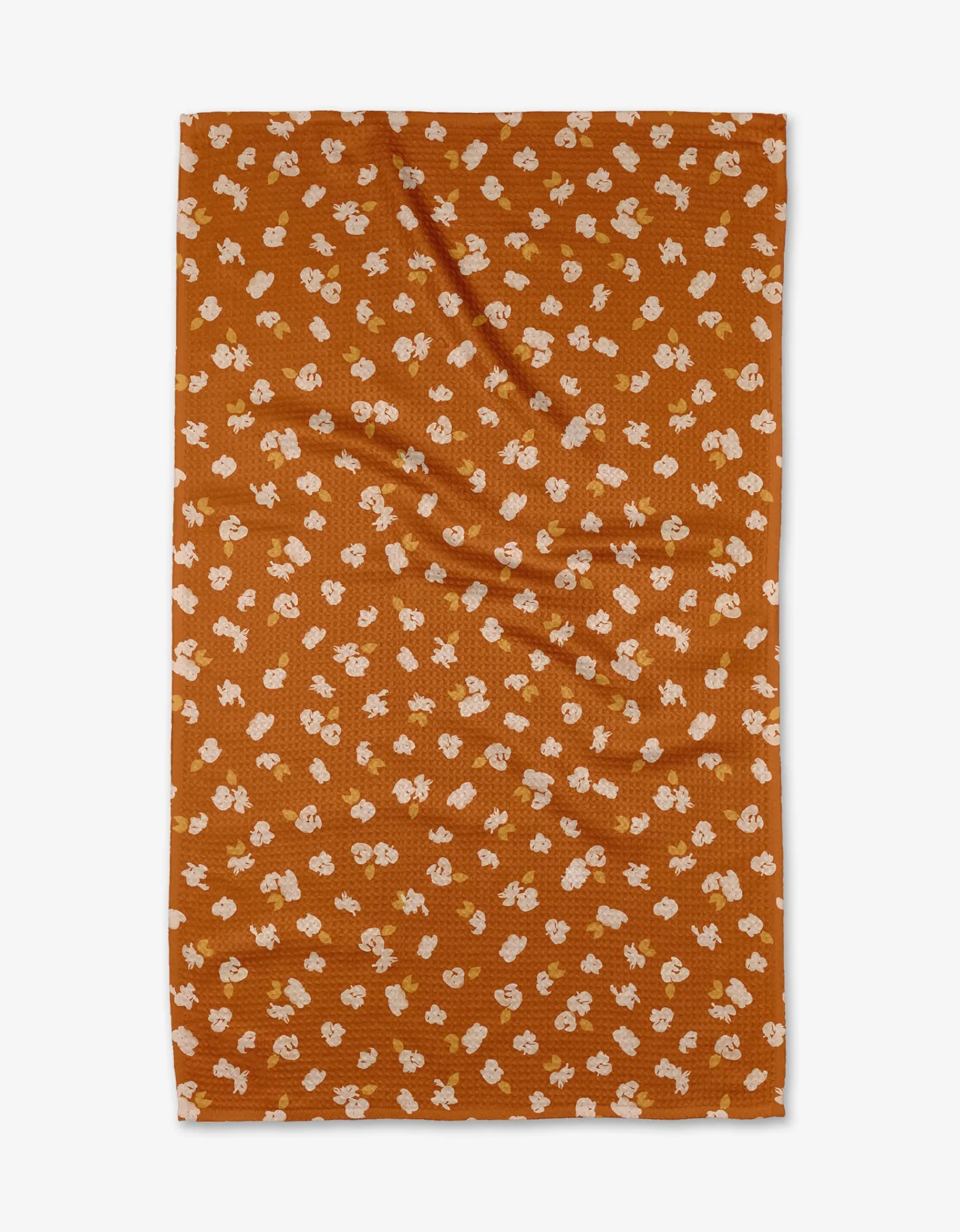 GEOMETRY Tossed Wildflowers Rust Tea Towel