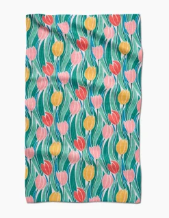 GEOMETRY Tranquil Tulips Tea Towel