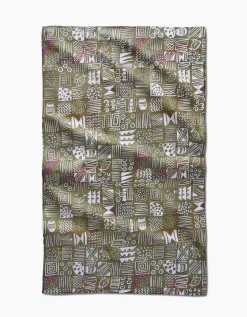 GEOMETRY Tribal Symbols Tea Towel