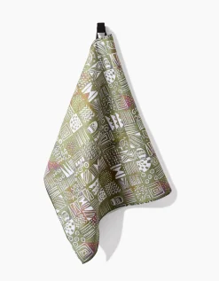 GEOMETRY Tribal Symbols Tea Towel