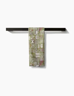 GEOMETRY Tribal Symbols Tea Towel