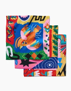 GEOMETRY Tropical Birds Dishcloth Set