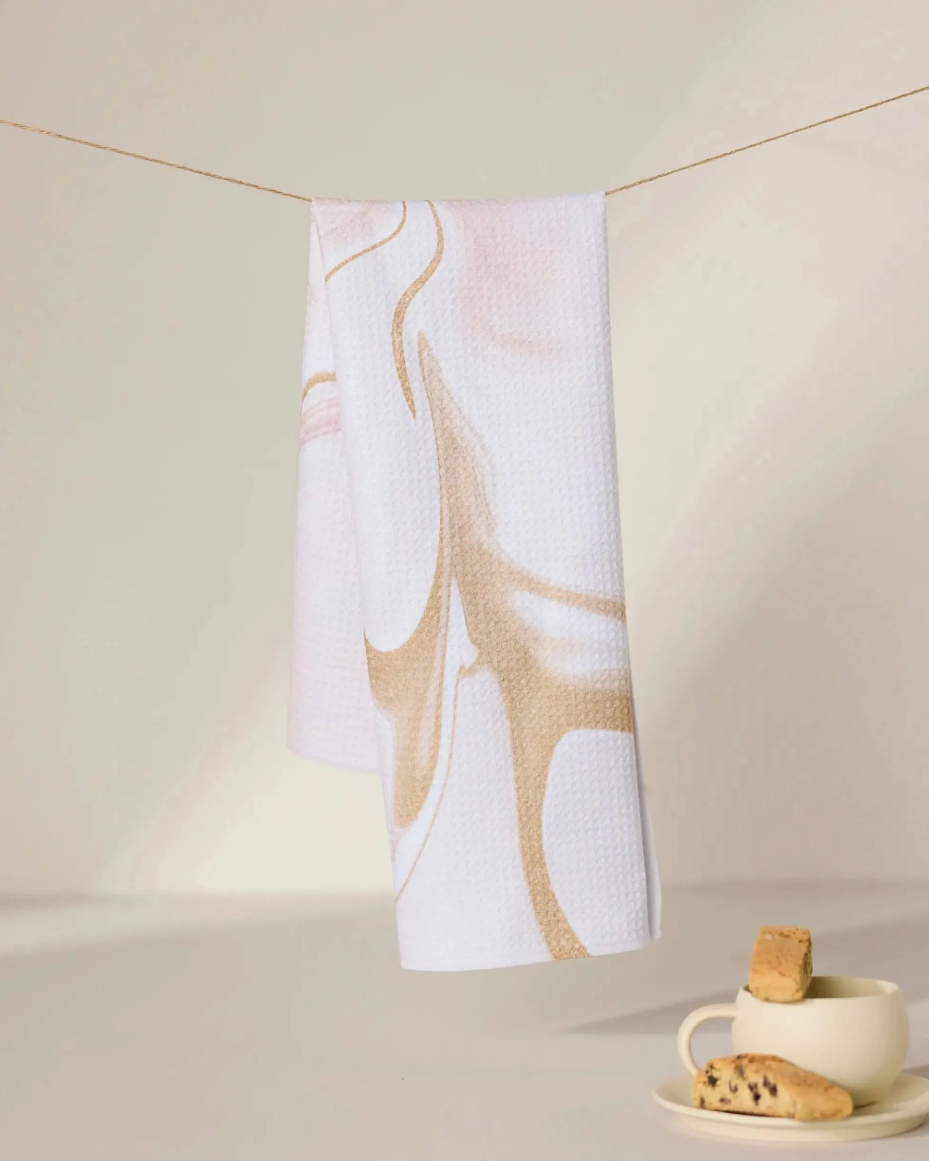 GEOMETRY Vanilla Tea Towel