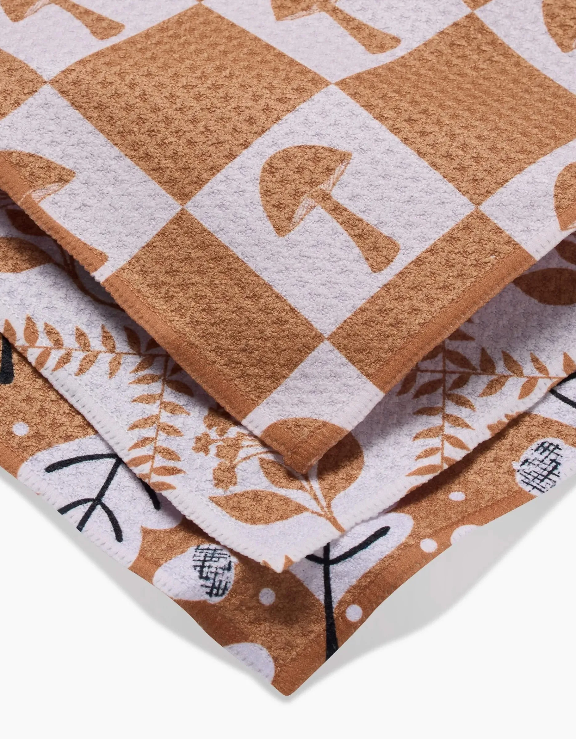 GEOMETRY Vines Acorns And Mushrooms Dishcloth Set