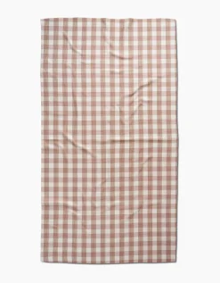 GEOMETRY Vintage Gingham Natural Luxe Bath Towel