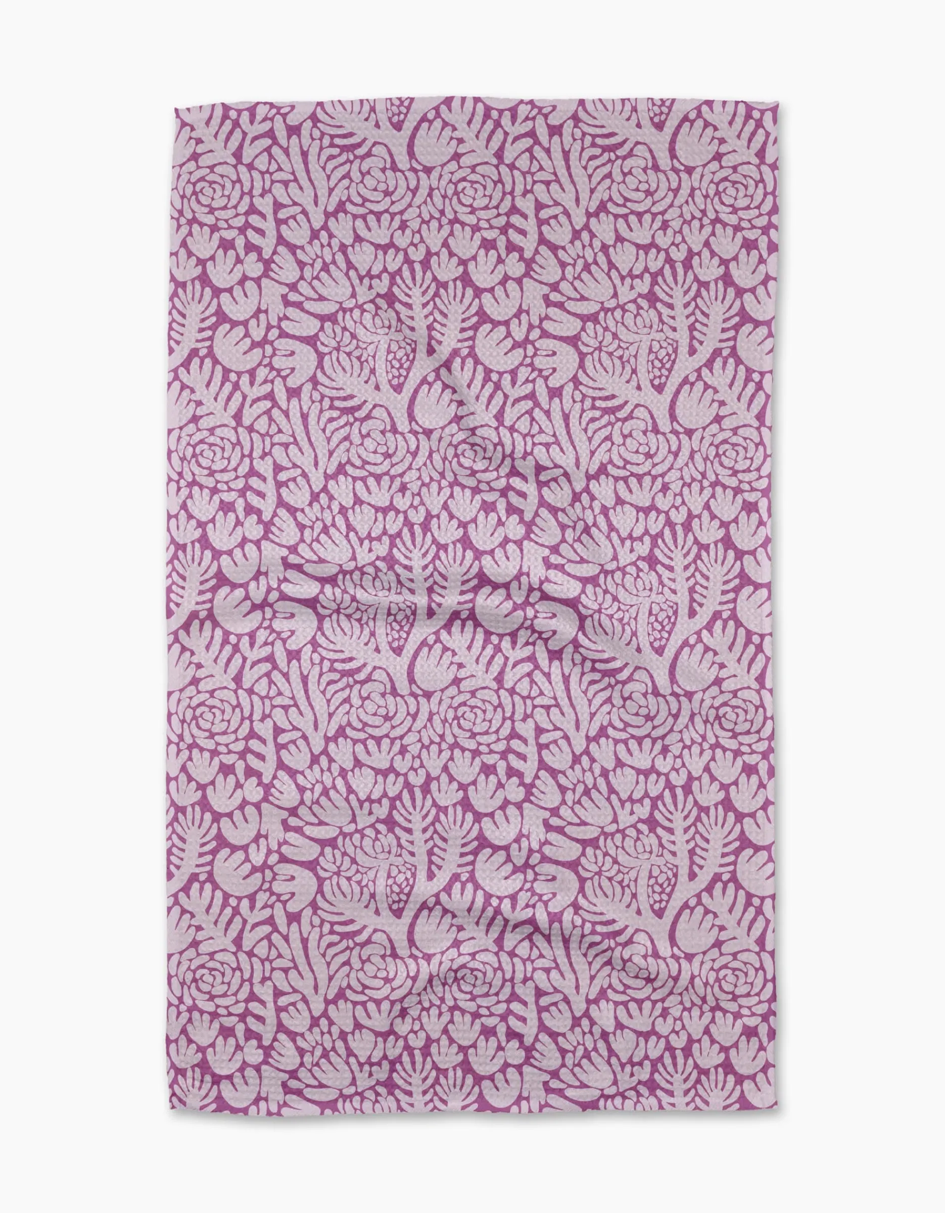 GEOMETRY Violet Paper Flowers Tea Towel