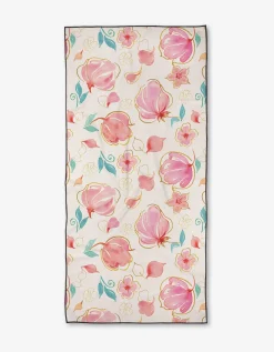 GEOMETRY Watercolor Blooms Beach Towel