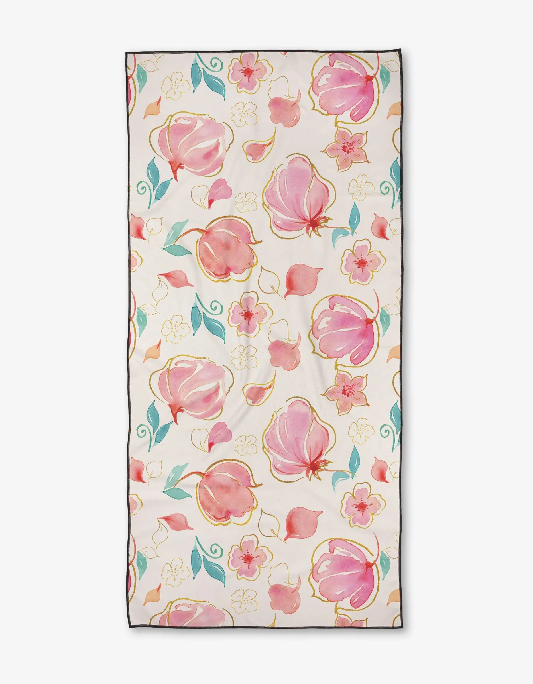 GEOMETRY Watercolor Blooms Beach Towel