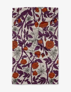 GEOMETRY Webs and Roses Tea Towel