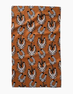 GEOMETRY Western Horseshoes Tea Towel