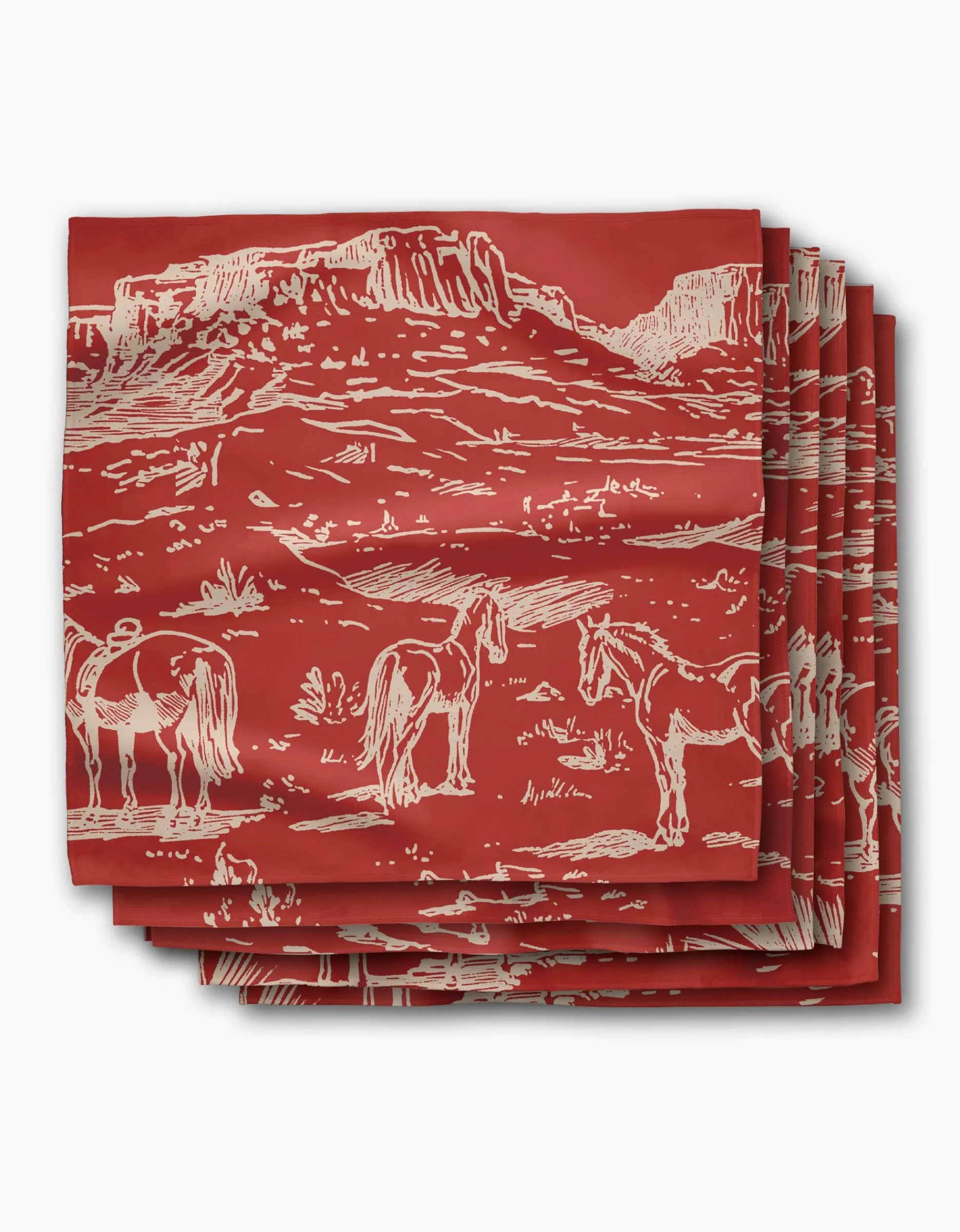 GEOMETRY Western Scene Dinner Napkin Set