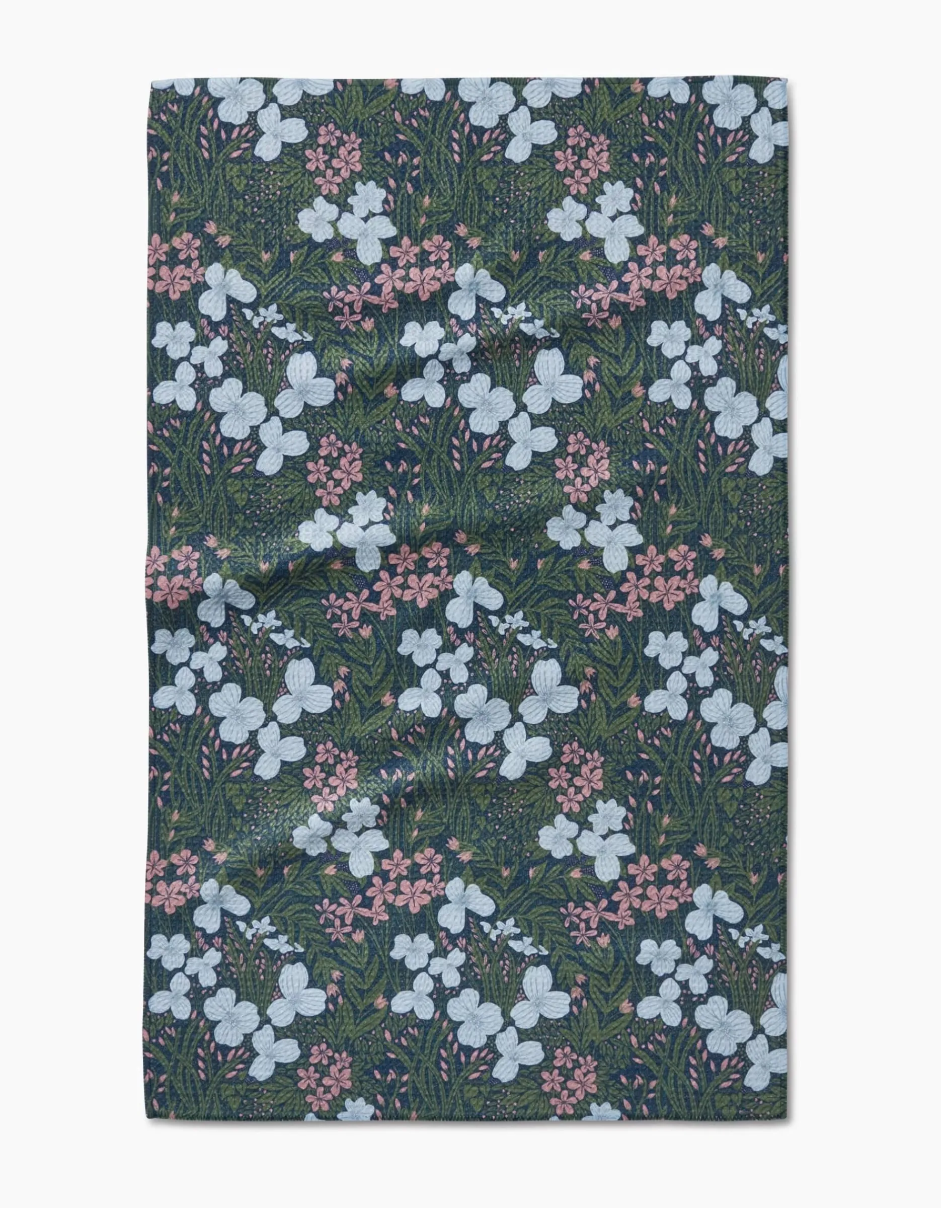 GEOMETRY White And Green Meadow Tea Towel