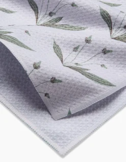 GEOMETRY Wild Leaves Green Tea Towel