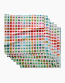 GEOMETRY Woven Spring Plaid Dinner Napkin Set