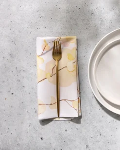 GEOMETRY Yellow Fall Dinner Napkin Set